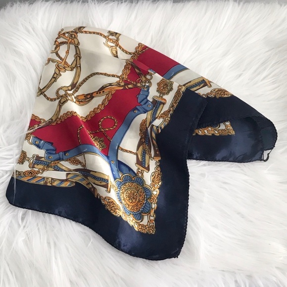 Satin square scarf - Picture 2 of 3